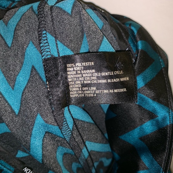 Size 10 Polyester dress slacks black and teal - Picture 7 of 7